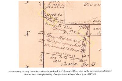1861 Plat Map with Jackson to Farmington Road
