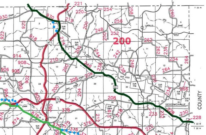 Present Road Map with Northern Route