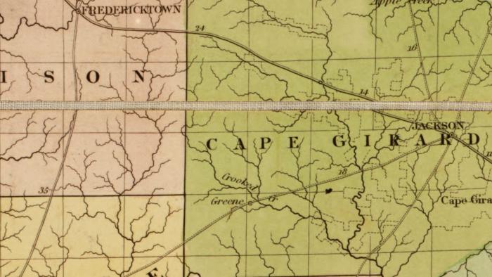 Section of 1839 Burr Postal Map