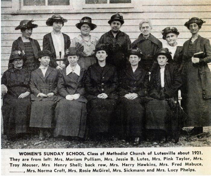 Women's Sunday School Methodist Church of Lutesville 1921