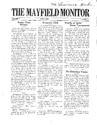 The Mayfield Monitor - April 1928
​​​​​​​Volume 5 #7